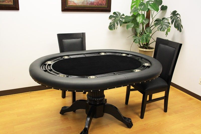Luxury MRC Poker Table MINI MONARCH Black Solid Wood Legs Plus Dining
